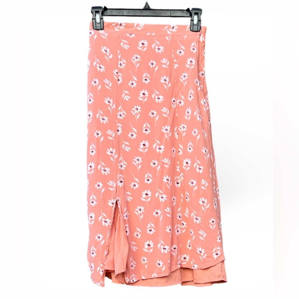 Dip Floral Peach Spring Midi Skirt Lined Size XS